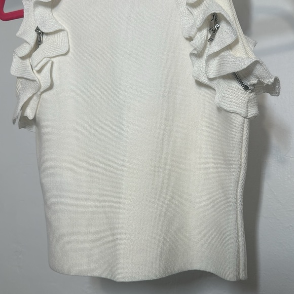 3.1 Phillip Lim Solid Ruffle Tank W Zippers Size XS White NEW WITH TAGS - Picture 11 of 13